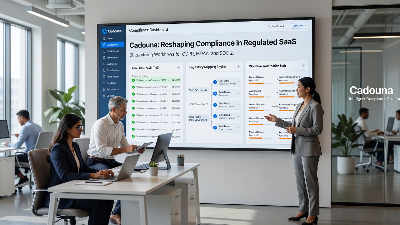 Team reviewing compliance reports generated through integrated SaaS platform